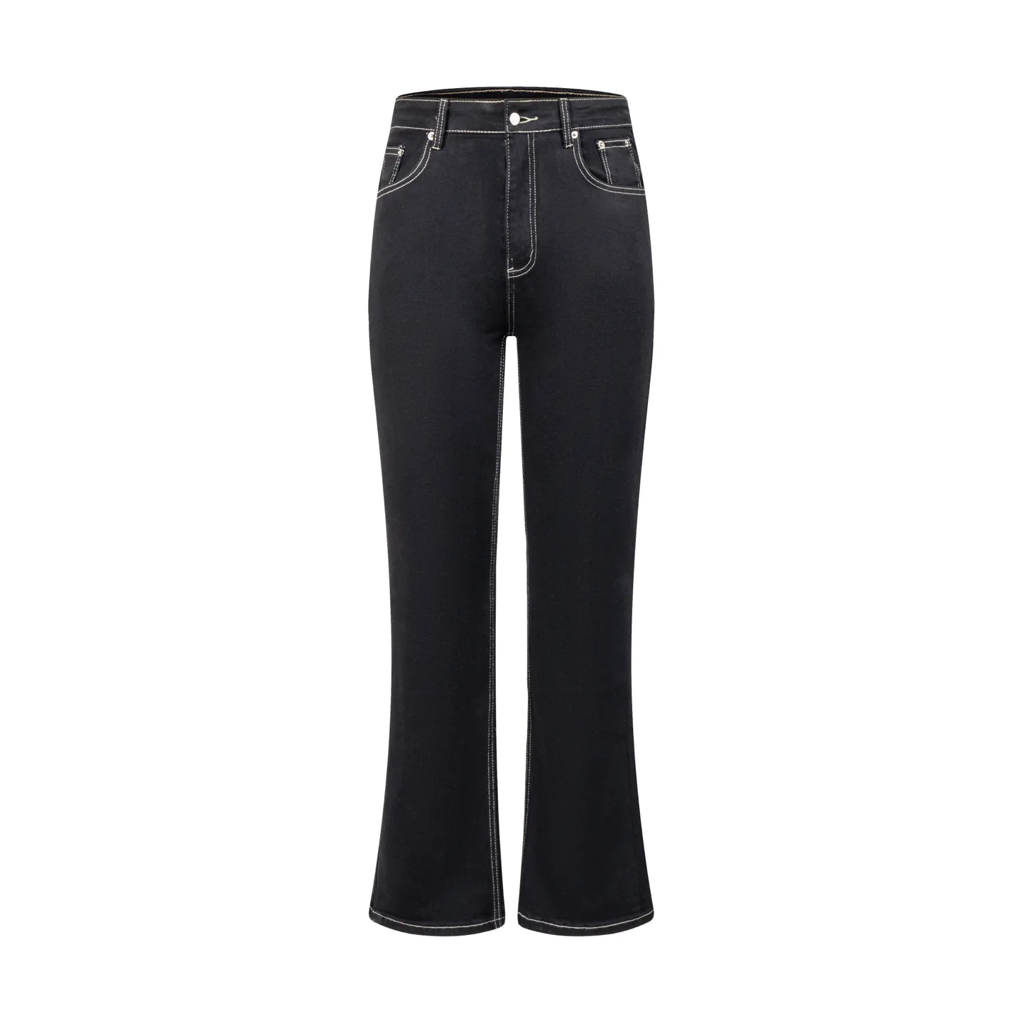 125 PURPLE BRAND 2026 New Arrival pure black couple style washed elastic micro-flared loose jeans. Styles with different wash textures are very friendly to people with thin legs and thick legs. The loose micro-flared version is very flattering to the leg shape. The timeless moderate length makes it easy to match casually. It has the basic styling foundation of various styles and is a must-have in the wardrobe! The fabric is stiff but also makes the upper body soft without losing texture. The washing process is even more perfect. It is a must-have item for everyone! ! ! Washed wheat, hang tag, pants label, three complete labels. Style number: # Color: Black Size: S M L XL